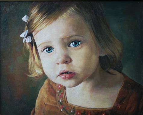 Portrait Child Portrait Portrait From Photo Oil Paint Etsy