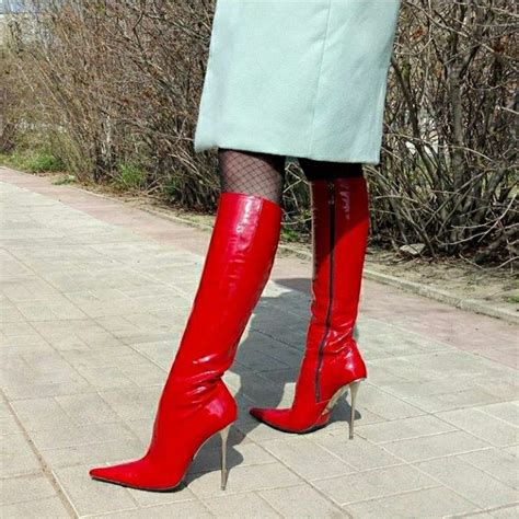 high heel dress boots thigh high boots heeled boots pointy heels high heels red boots cool