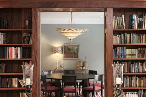 Mahogany Library With View To Dining Room Handmade Furniture