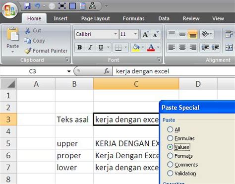 Memindahkan satu sel ke kiri, kanan, atas atau bawah. Kerja Dengan Excel