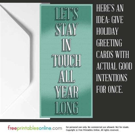 lets stay  touch greeting card   printables