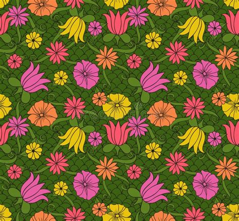 Hand Drawn Floral Pattern Stock Vector Illustration Of Blooming 74207680