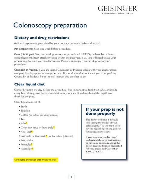 Colonoscopy Preparation Instruction