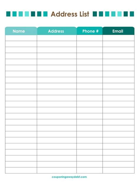 This Free Address List Printable Will Keep You Organized Any Time You