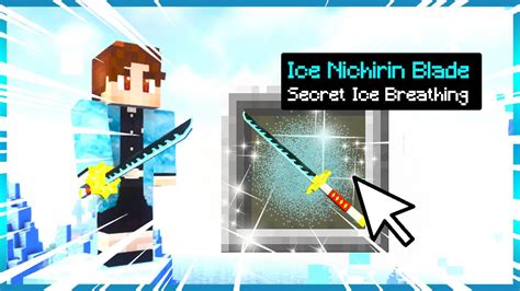 Secret Ice Breathing Nichirin Blade In Minecraft Demon Slayer Youtube