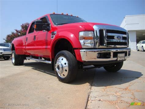 2008 Red Clearcoat Ford F450 Super Duty Lariat Crew Cab 4x4 Dually