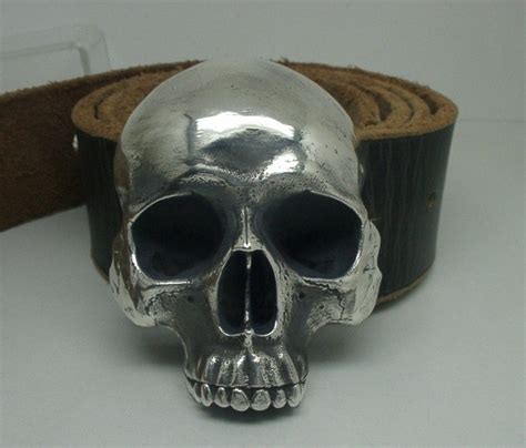 Human Skull Belt Buckle Sterling Silver Etsy Skull Belt Buckle