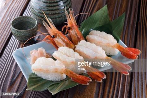 Spot Prawn Sushi Stock Photo Getty Images