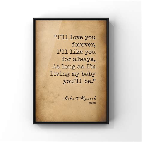 Ill Love You Forever Poem Quote By Robert Munsch Poster Etsy