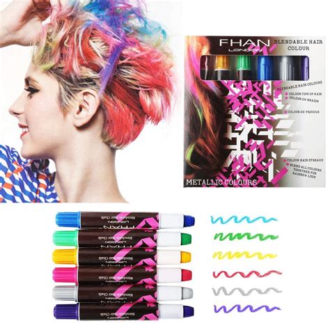 6 Colors Hair Chalk Non Toxic Temporary Hair Color Pastel Hair Dye Set