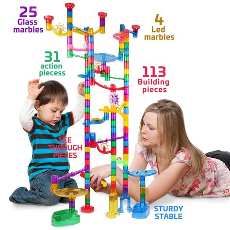 Meland Marble Run Sets For Kids 142pcs Marble Race Track Marble Maze