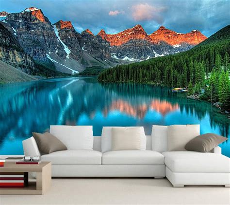 Buy Custom 3d Photo Wallpaper Mountain Lake Scenery