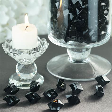 Efavormart 300 Pcs Black Large Acrylic Ice Crystals Vase Fillers Table