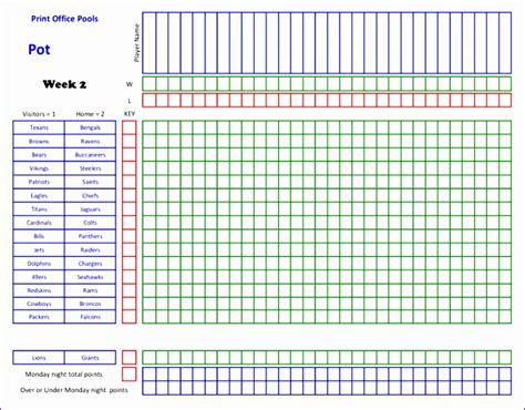 Free Football Pool Template Excel