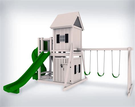 The Cottage Backyard Swing Set Ruffhouse Vinyl Play Systems