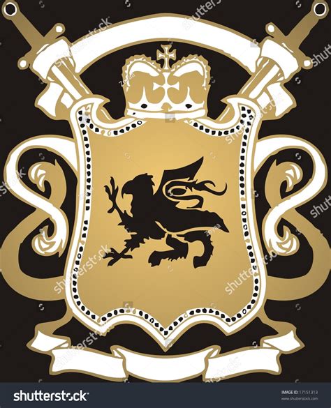 Golden Crest On Black Background Stock Illustration 17151313 Shutterstock