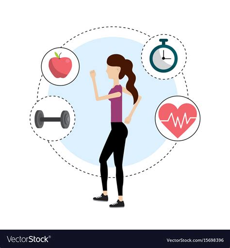 Woman Healthy Lifestyle To Do Exercise Royalty Free Vector