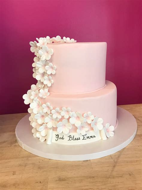 2 Tier Cascading Blossom Cake 2 Tier Birthday Cakes Birthday Cake For
