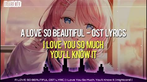 A Love So Beautiful Ost Lyrics I Love You So Youll Know It Youtube