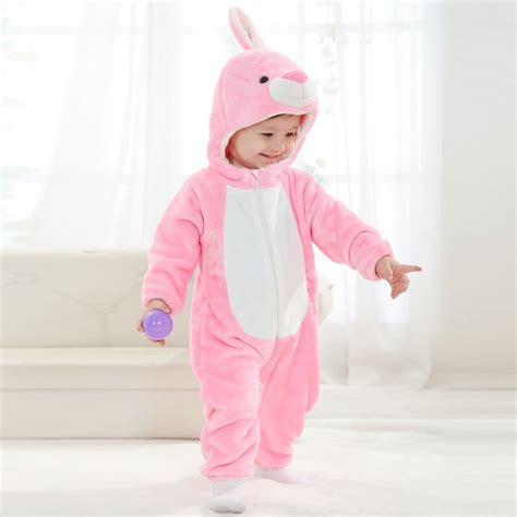 Pink Rabbit Onesie For Baby And Toddler Animal Kigurumi Pajama Halloween