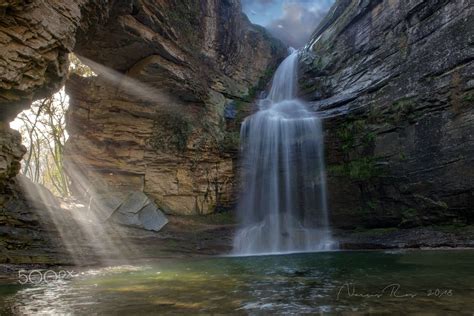 Waterfall Riera De Les Gorgues Cascada De La Roca Foradada