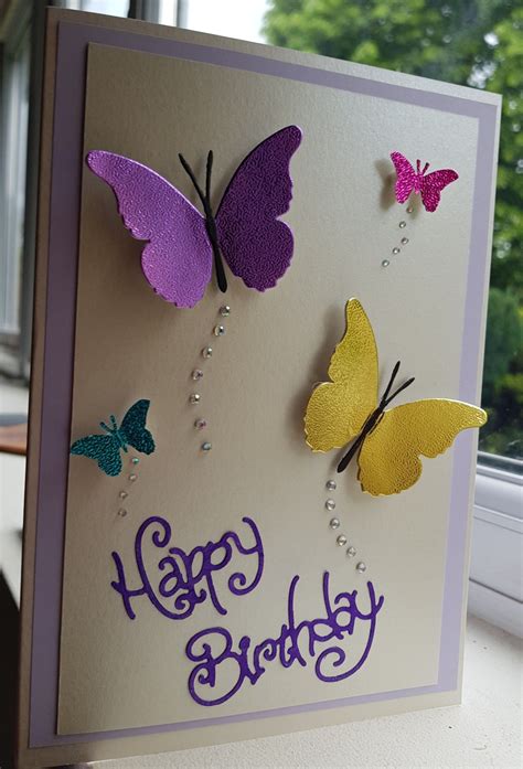 Pin By Naama Miller Zak On Cards Butterfly Birthday Cards Shaped