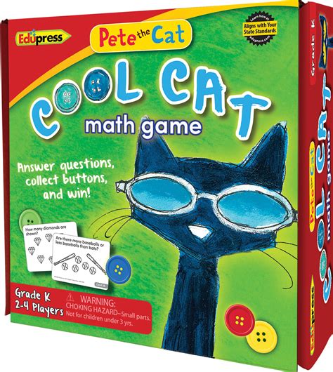 Pete the Cat Cool Cat Math Game K - Turn students into cool math cats