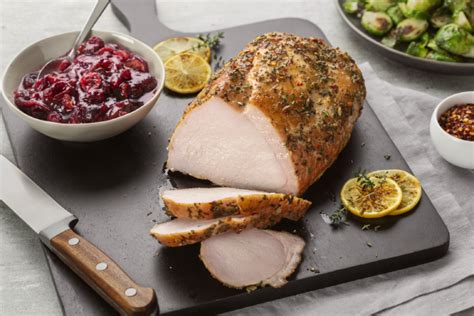 Smoked Basted Turkey Breast Trisket With Cranberry Onion Relish