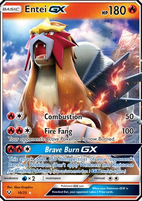 Maybe you would like to learn more about one of these? Entei GX 10/73 SM Shining Legends Ultra Rare Holo Pokemon ...