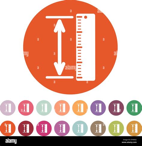 The Measuring Height And Length Icon Ruler Straightedge Scale Symbol