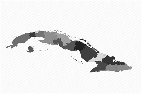 Grey Map Of Cuba With Provinces Free Vector Maps Map Of Cuba Map Images And Photos Finder