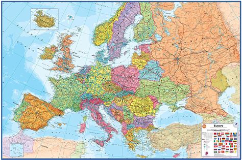 Wallpops Wpe0901 Dry Erase Europe Map Multi Colour Bigamart