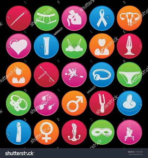 Sex Cute Icon Set Stock Vector Illustration 115941691 Shutterstock