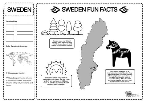 Sweden - Free Lesson Plan and Worksheets - 10 Minutes of Quality Time