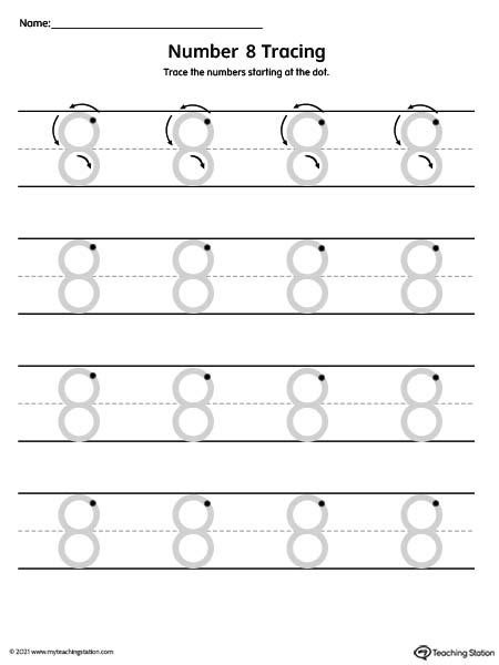 Tracing Number 8 Worksheet Worksheets For Kindergarten