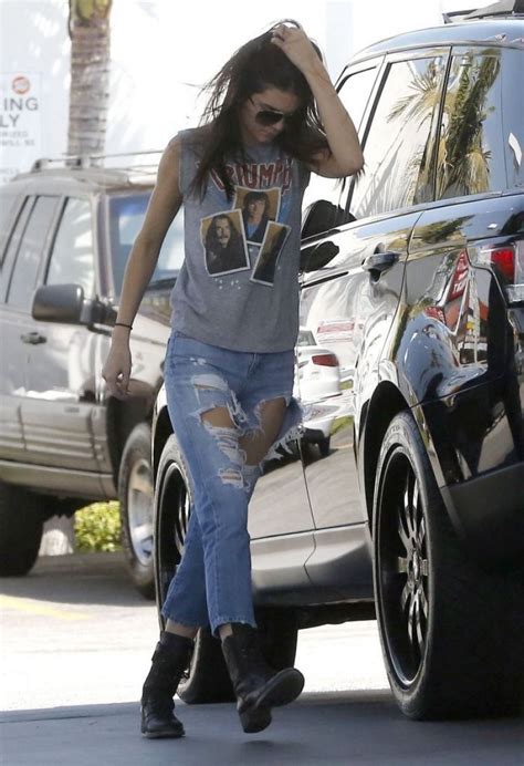 Kendall Jenner In Ripped Jeans Stops For Gas In Studio City May