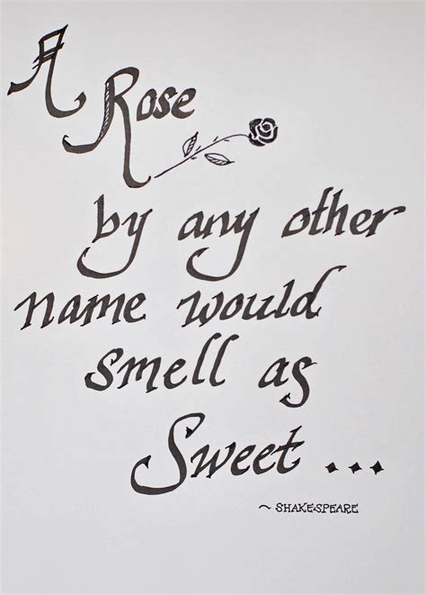 A Rose By Any Other Name Would Smell As Sweet Shakespeare