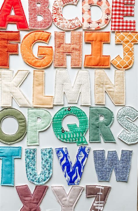 Fabric Alphabet Fabric Letters Cotton Rainbow Etsy