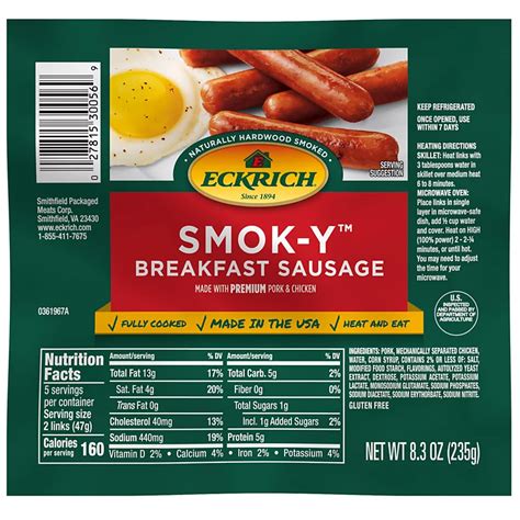 Eckrich Original Smok Y Breakfast Sausage Shop Meat At H E B