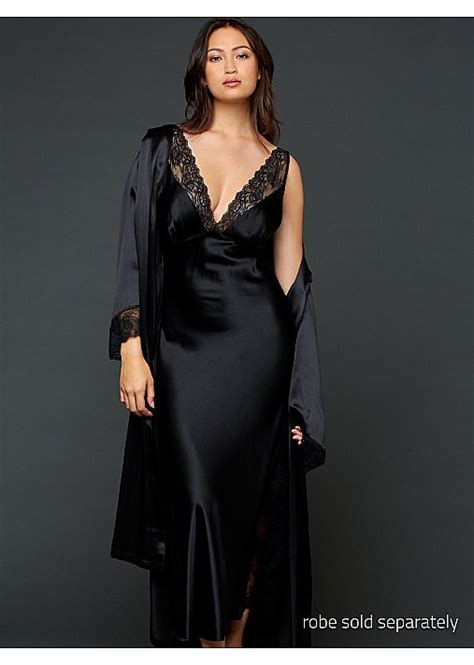 Allura Long Gown Silk Nightgown With Lace Julianna Rae