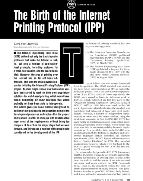 The Birth Of The Internet Printing Protocol Ipp Standardview