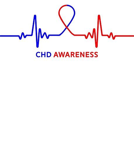 Congenital Heart Disease Defect Chd Awareness Ribbon Heartbeat Poster