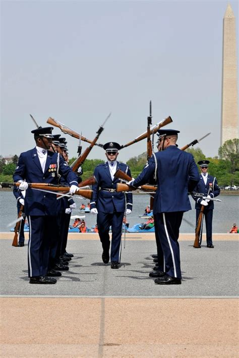 The United States Air Force Honor Guard Drill Team Competes During The