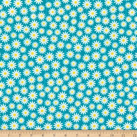 Benartex Contempo Planted With Love Daisy Turquoise 101578414