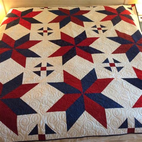 Blue And Red Star Quilts Quilt Patterns Star Quilt Patterns