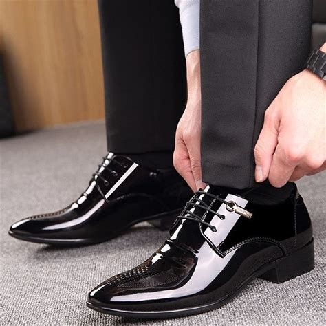 Black Designer Formal Oxford Shoes For Men Wedding Shoes Leather Italy Pointed Toe Mens Dress