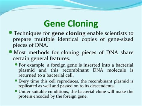 Gene Cloning Principles An Technique Ppt