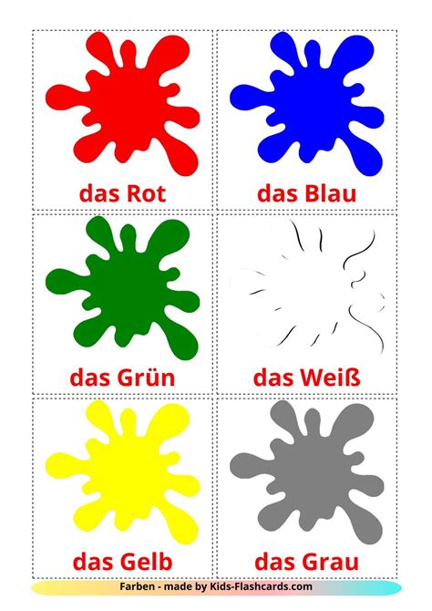 12 Free Base Colors Flashcards In German Pdf Files