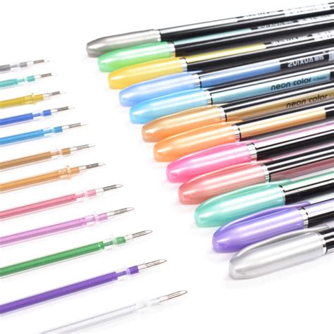 12pk Glitter Pens Art Craft Neon Colour Gel Ink Pen Drawing Glitterpen