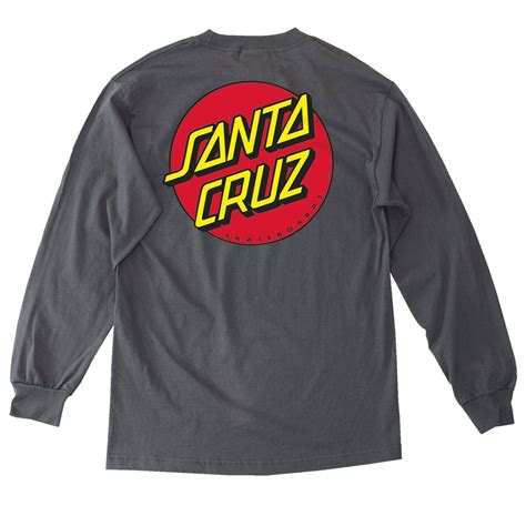 Santa Cruz Classic Dot Long Sleeve T Shirt Small Charcoal Skate T